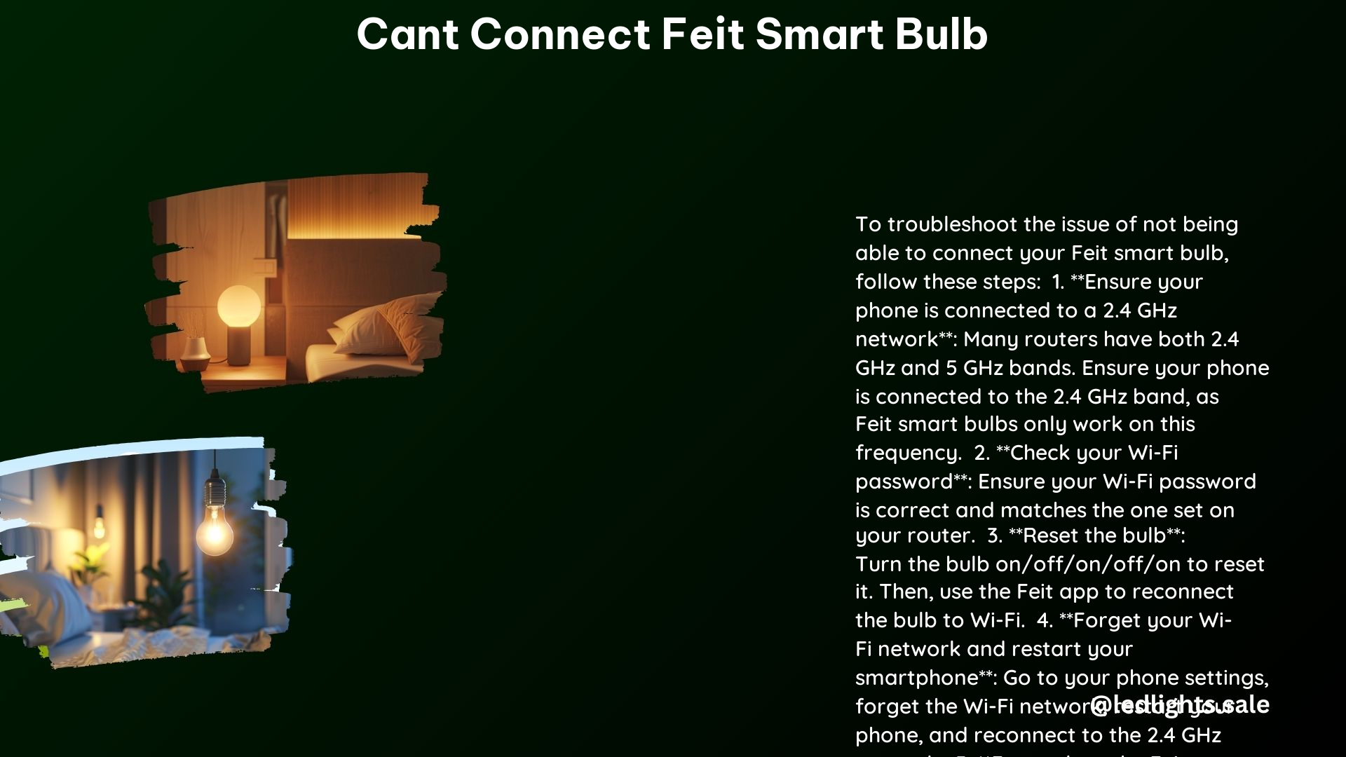 Cant Connect Feit Smart Bulb