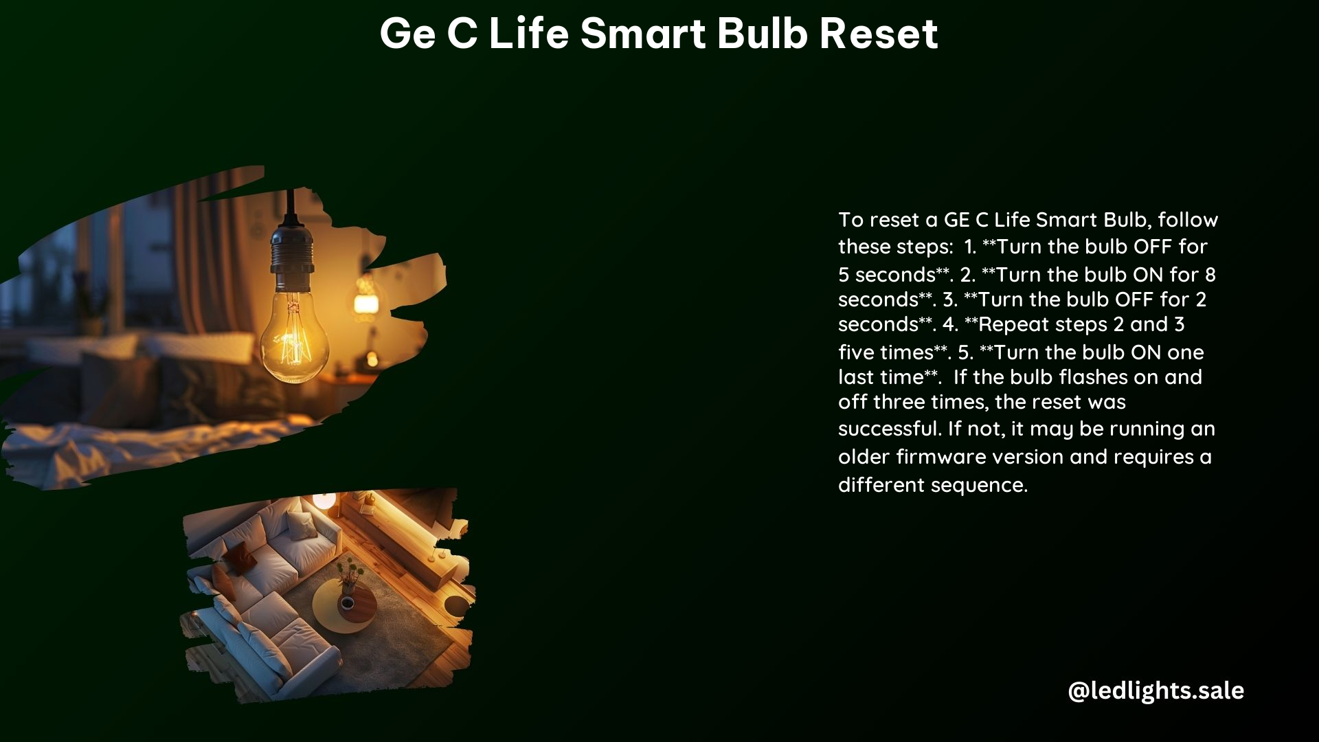 GE C Life Smart Bulb Reset