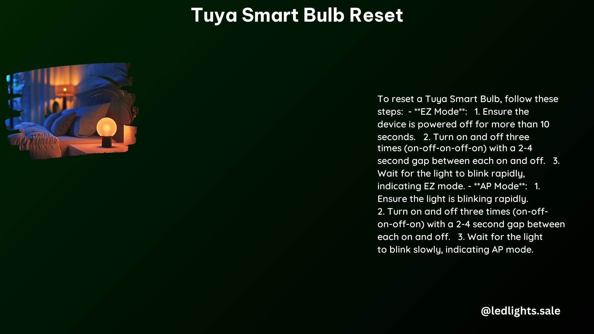 Tuya Smart Bulb Reset